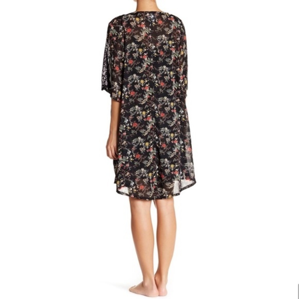 HP🎉NEW Sam Edelman Chiffon Floral Kimono Coverup Lightweight Cardigan Layer Top - Picture 4 of 8